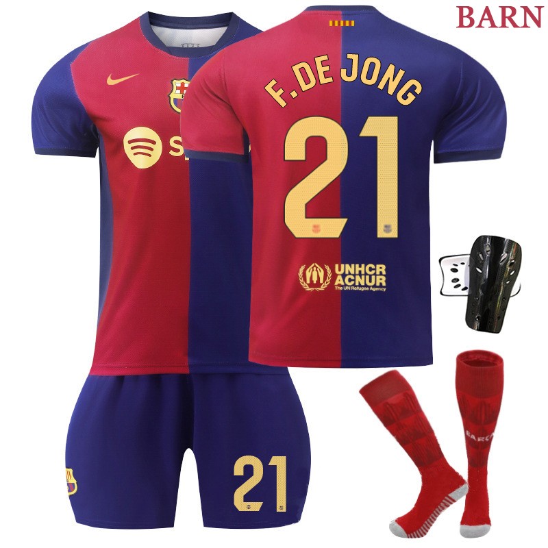 F.DE JONG 21 FC Barcelona 2024/25 Barn Hjemmedrakt