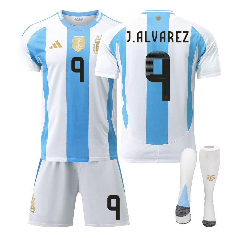Få med deg din Argentina J.Alvarez 9 Hjemmedrakt 2024 Copa America nå