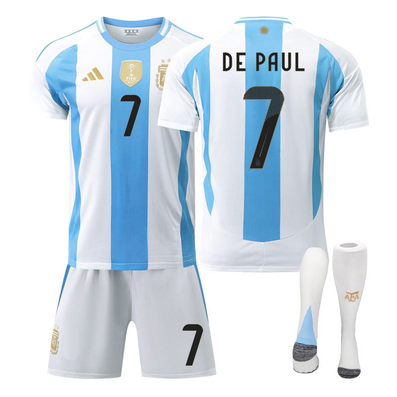 Handle din Argentina De Paul 7 Hjemmedrakt 2024 Copa America nå