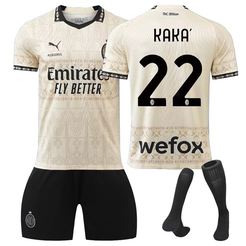 Kaká 22 AC Milan x Pleasures Fjerdedrakt 2023/24 Kortermet + Korte bukser