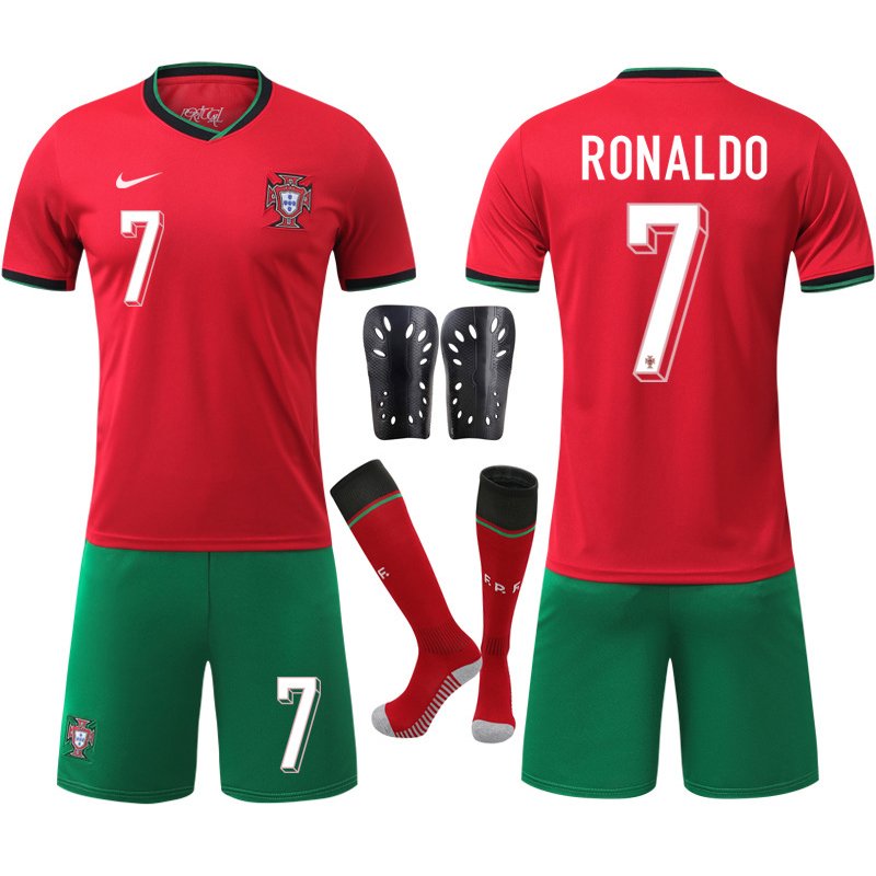 Kjøp Portugal Hjemmedrakt EM 2024 Drakt Med Ronaldo 7 trykk