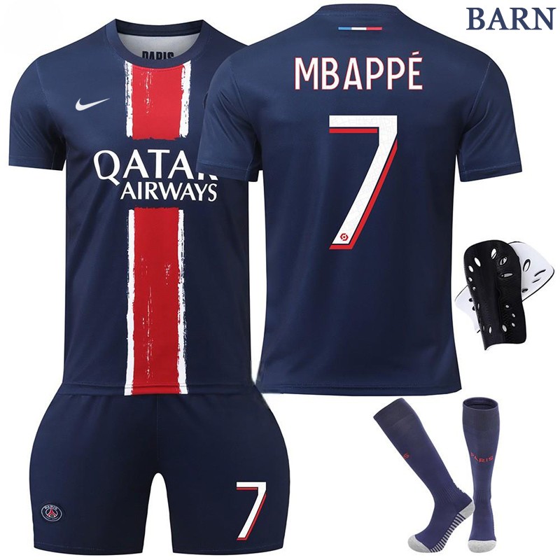 Paris Saint-Germain 2024/25 Hjemme Barn Fotballdrakt Med Mbappé 7 trykk