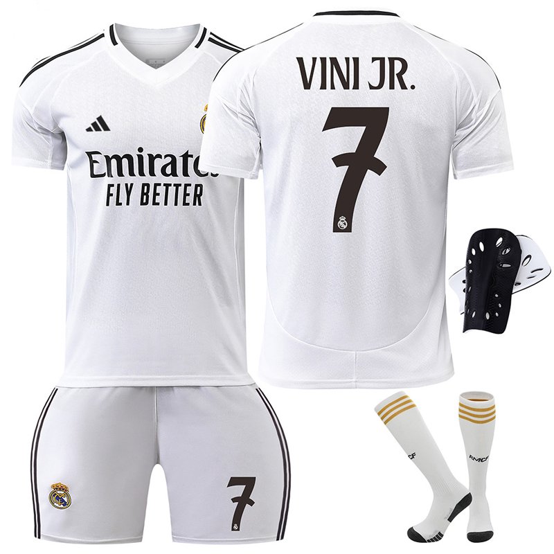 Real Madrid Vini Jr. 7 Barn Hjemmedrakt 2024-25 Kortermet + Korte bukser