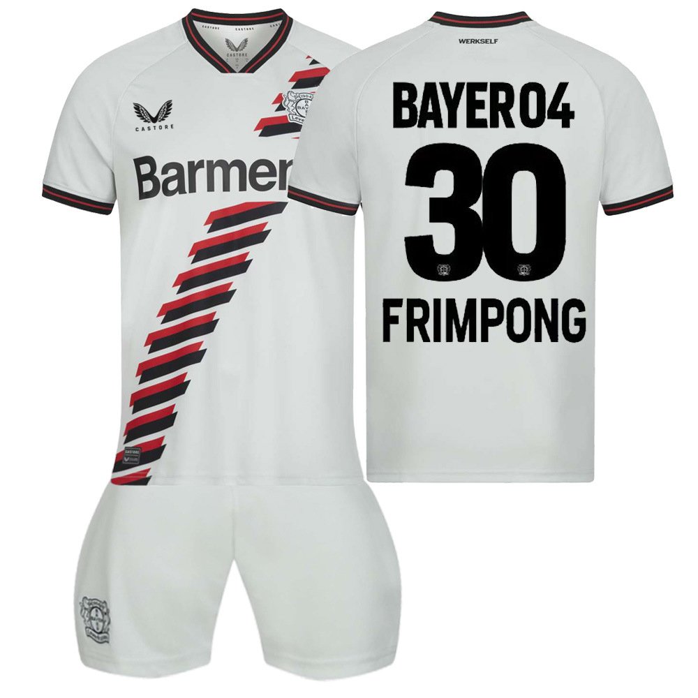 Bayer 04 Leverkusen 2023/24 Bortedrakt Med FRIMPONG 30 trykk