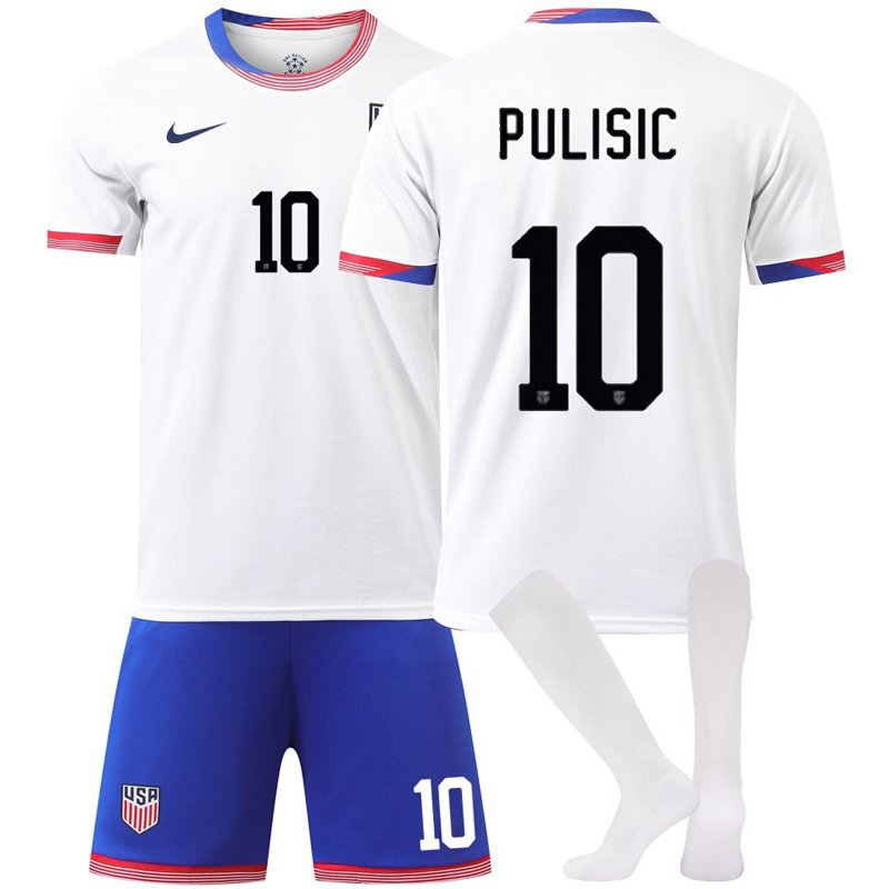 Billige Fotballdrakter PULISIC 10 USA Hjemmedrakt 2024 På Nett