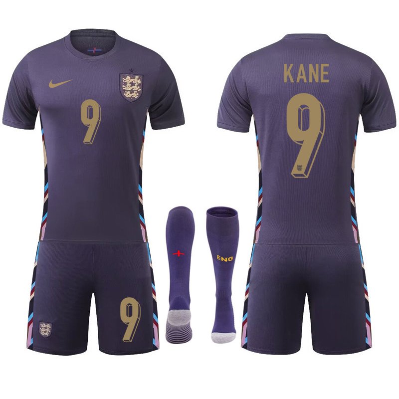 England Bortedrakt EURO 2024 Kortermet + Korte bukser KANE 9