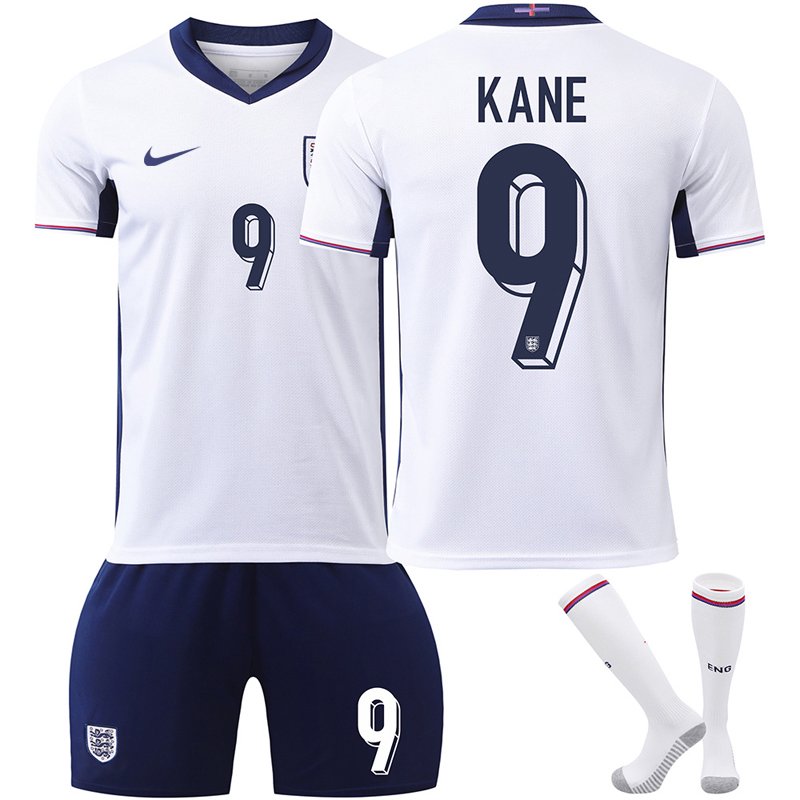 Englands 24/25 Hjemmedrakt + Shorts Komplett Sett Med KANE 9 trykk