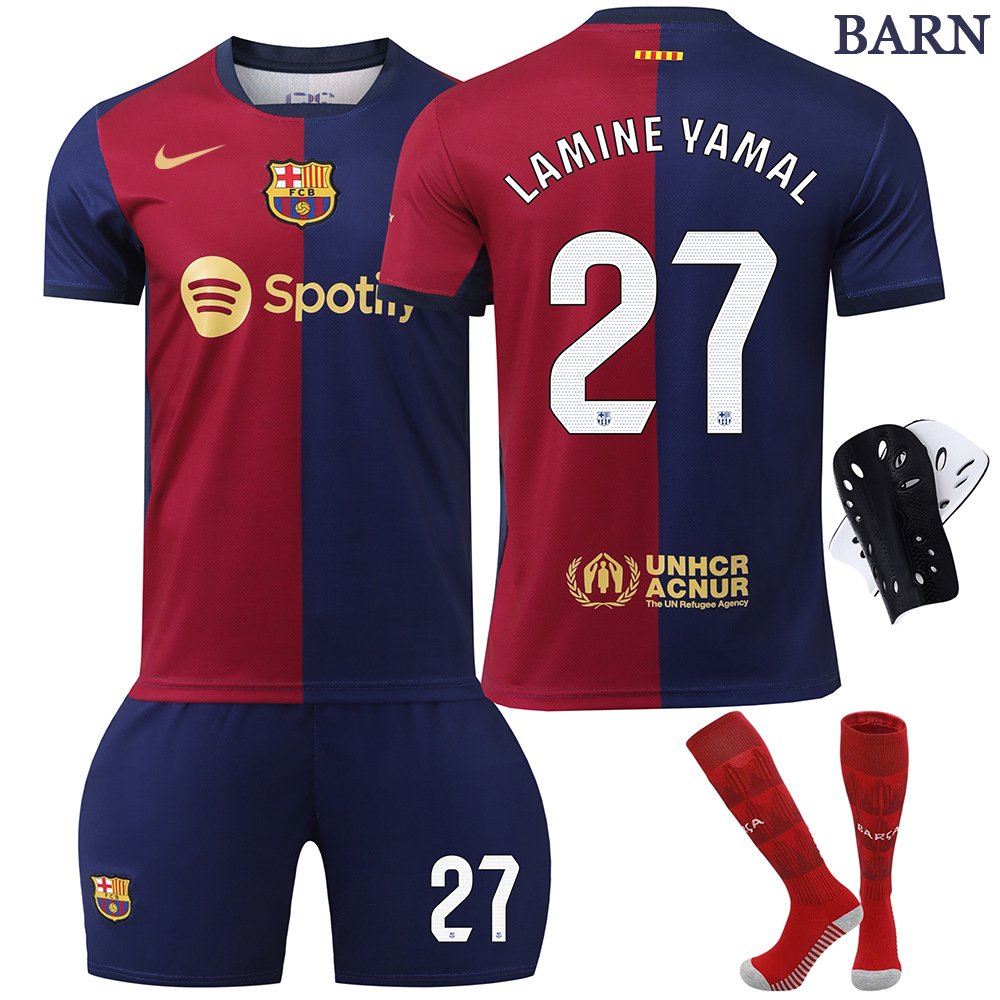 FC Barcelona Hjemmedrakt 24/25 Barn drakt med Lamine Yamal 27 trykk