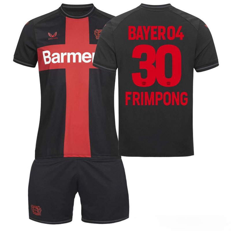 FRIMPONG 30 Bayer 04 Leverkusen Hjemmedrakt 2023/24 Kortermet + Korte bukser
