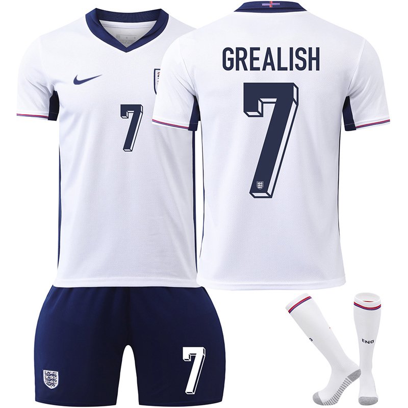 Grealish 7 England 2024/25 Hjemmedrakt med Shorts - Fullt Sett
