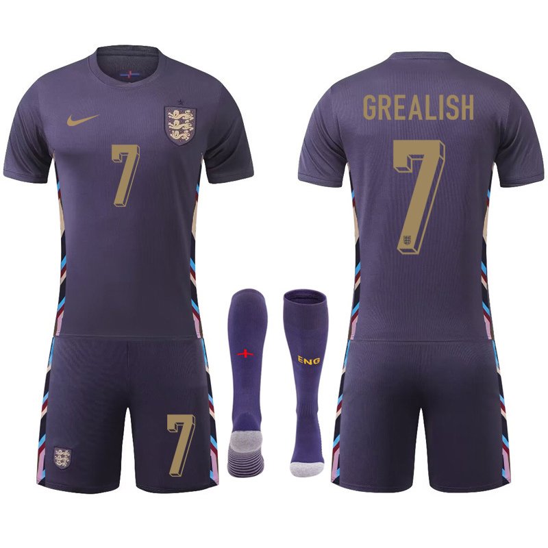 Grealish 7 England Bortedrakt EURO 2024 Kortermet + Korte bukser