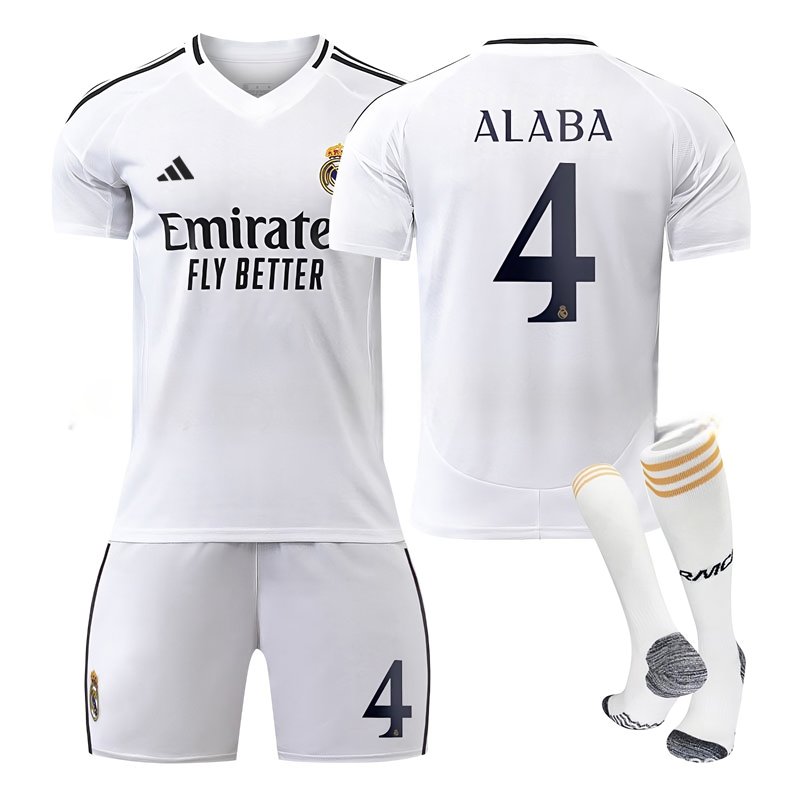 Herre Fotballdrakt Real Madrid 2024/25 Hjemmedrakt med ALABA 4 Trykk