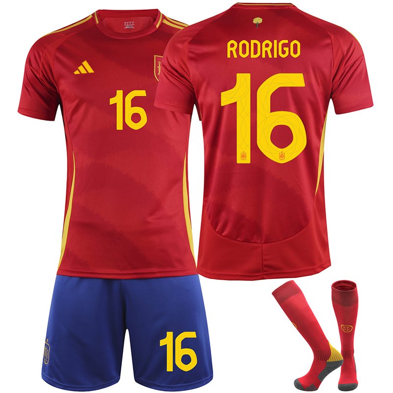 Kjøp Spania Hjemmedrakt EURO 2024 Sesongen med Rodrigo 16 Trykk