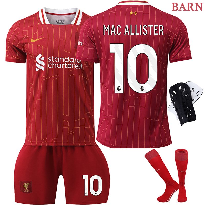Liverpool Hjemmedrakt og shorts med Mac Allister 10 trykk for barn 2024/25