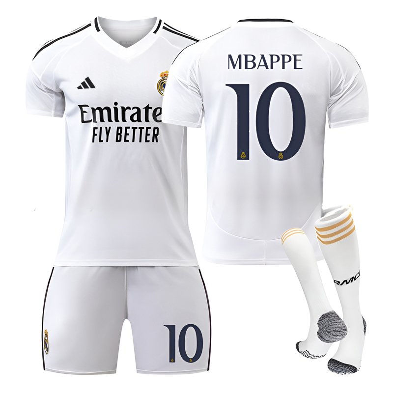 Real Madrid 24/25 Hjemmedrakt med Mbappé 10 trykk