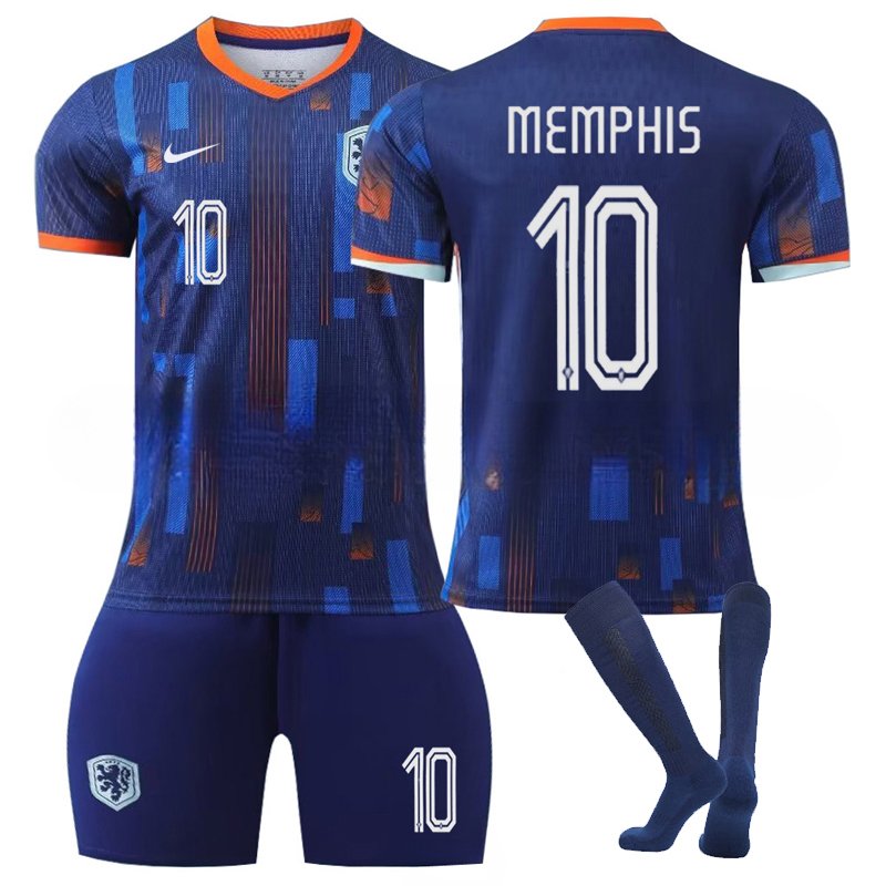 Billige Fotballdrakter Memphis 10 Nederland Bortedrakt 2024-25