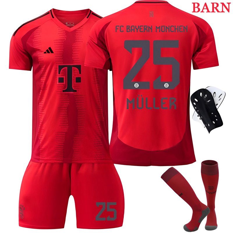 Fotballdrakter Barn FC Bayern München 2024/25 Hjemmedrakt Med Müller 25 trykk