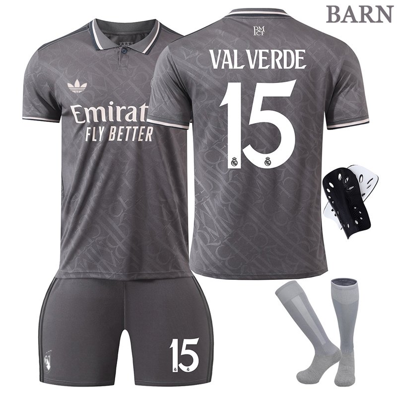 Fotballdrakter VALVERDE 15 Real Madrid Barn Tredjedrakt 2024-25