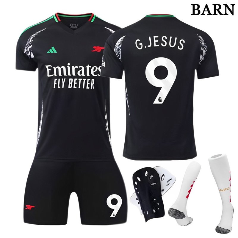 G.Jesus 9 Arsenal Bortedrakt 2024/25 barn draktsett