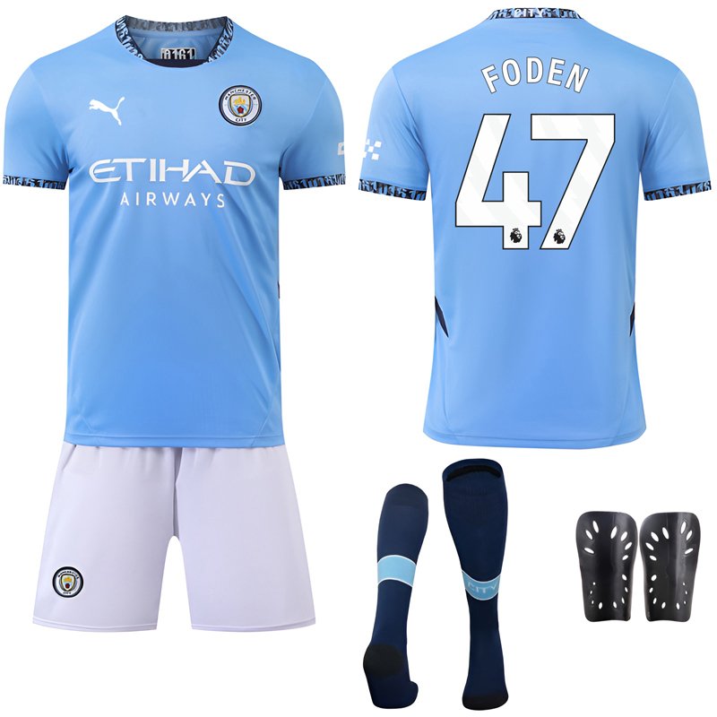 Manchester City Hjemmedrakt 24/25 blå drakt med Foden 47 trykk