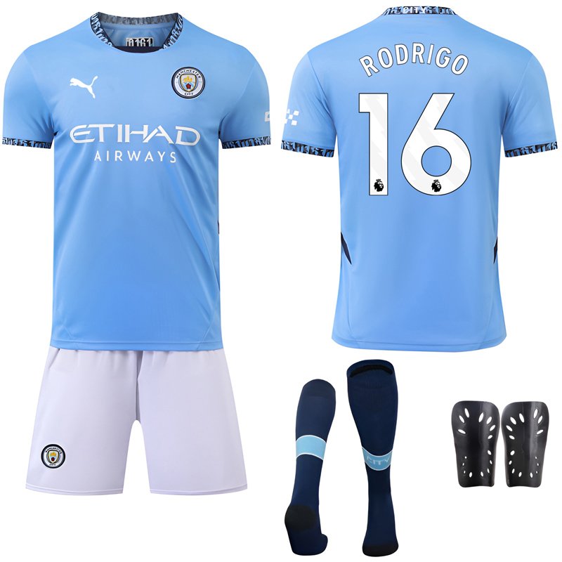 Manchester City RODRIGO 16 Hjemmedrakt 2024/25 Herre Kortermet + Korte bukser