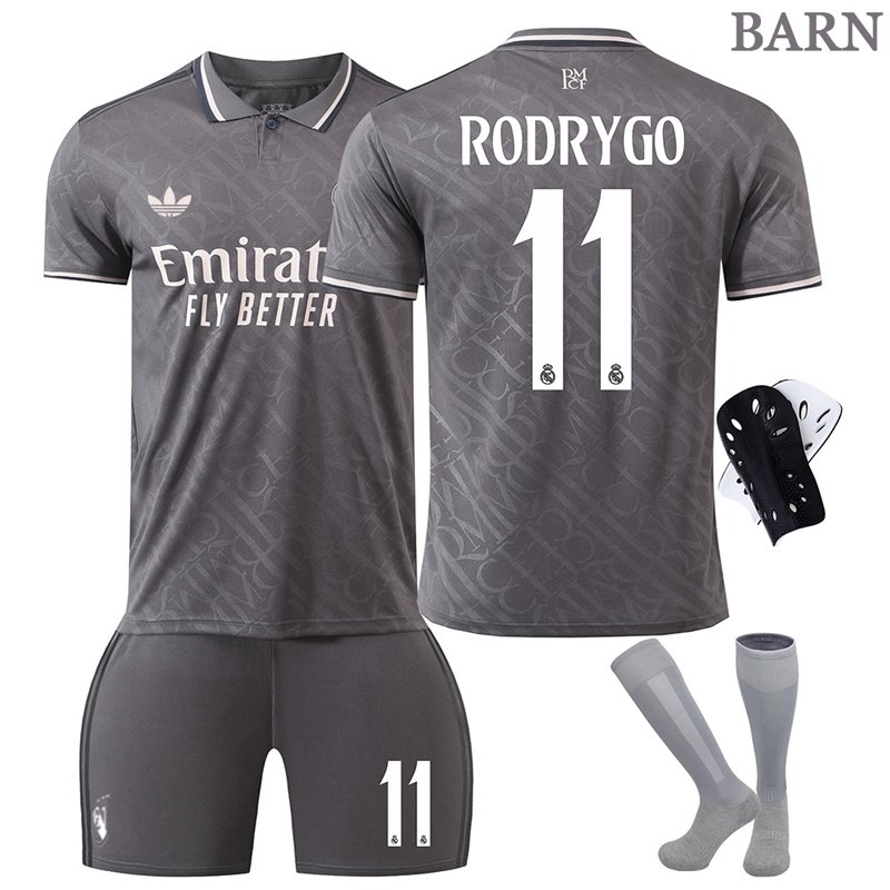 RODRYGO 11 Real Madrid 2024-25 Grå Tredjedrakt til barn