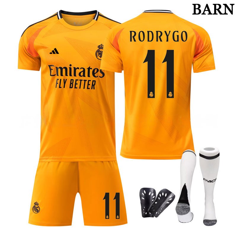 RODRYGO #11 Real Madrid 2024/25 barn bortedrakt - oransje til salgs