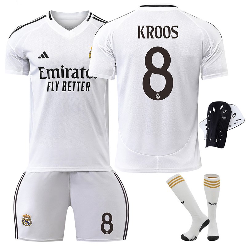 Real Madrid Hjemmedrakt 24/25 Barn Kortermet + Korte bukser KROOS #8