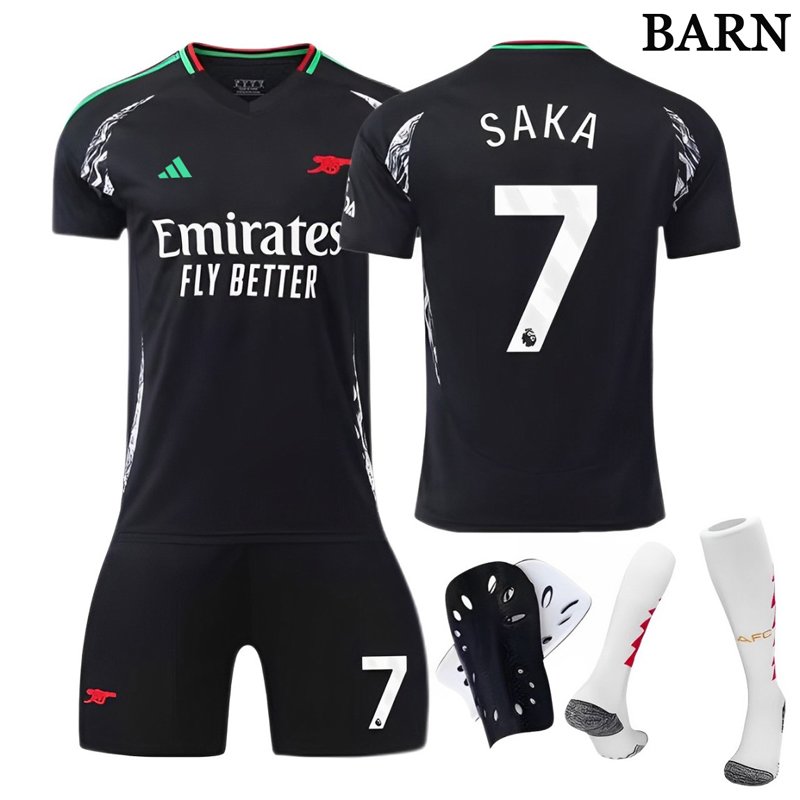Saka 7 Arsenal FC Barn Bortedrakt for sesongen 2024/25