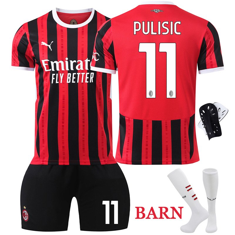 AC Milan 2024/25 hjemmedrakt for barn - PULISIC 11 trykk
