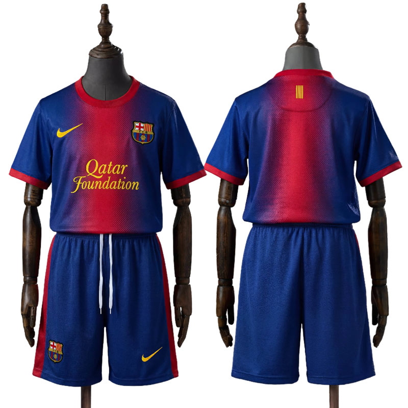 Barcelona 2012/13 hjemmedrakt barn – retro fotballdrakt sett med shorts