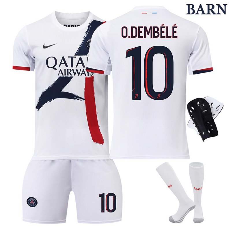 Bestill PSG barn bortedrakt 2024/25 med O.Dembélé 10 trykk billig