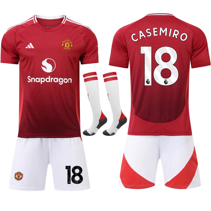 Billige Fotballdrakter 24-25 Man Utd hjemmedrakt nr. 18 B. CASEMIRO