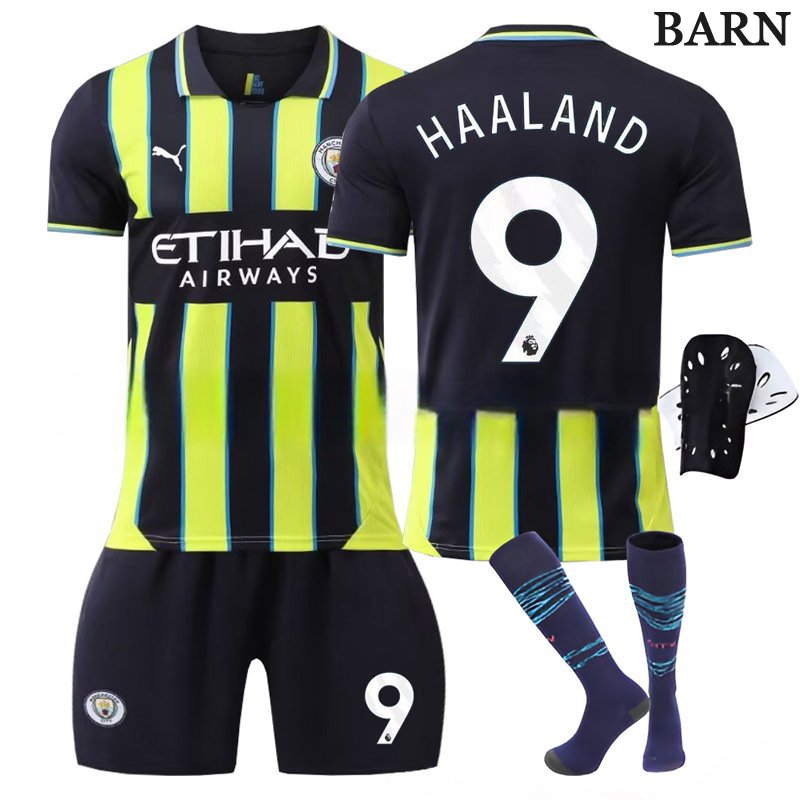 Billige Fotballdrakter Man City 2024/25 Bortedrakt Med Haaland 9 trykk