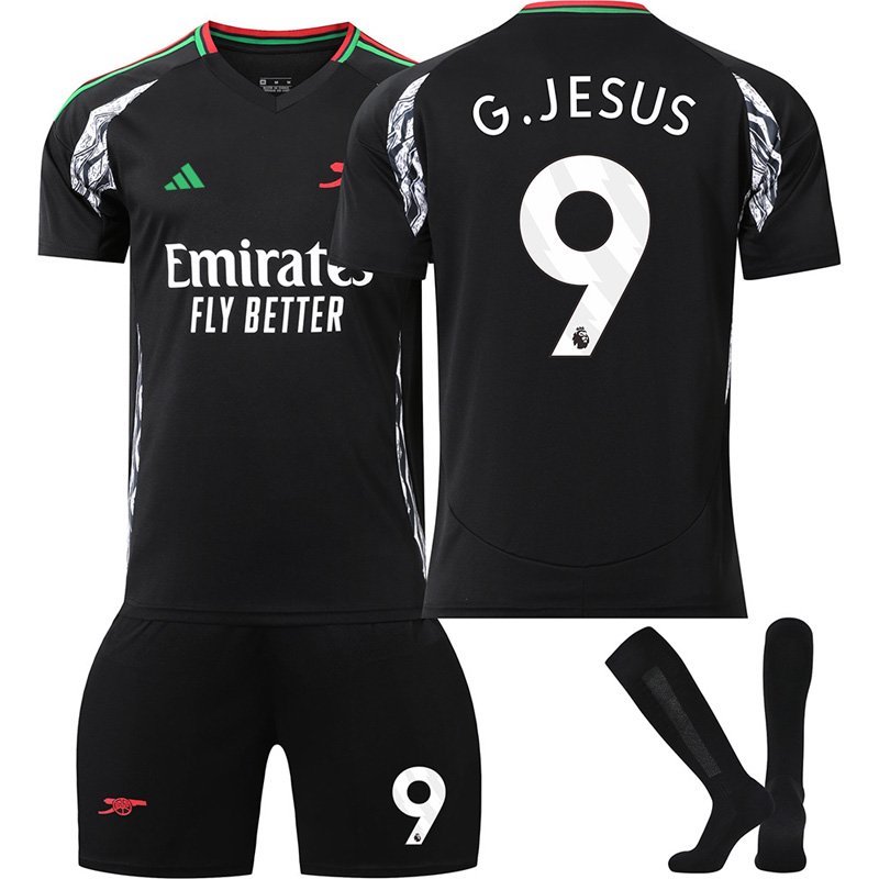 Draktsett Arsenal FC Bortedrakt 2024/2025 med G.Jesus 9 på ryggen