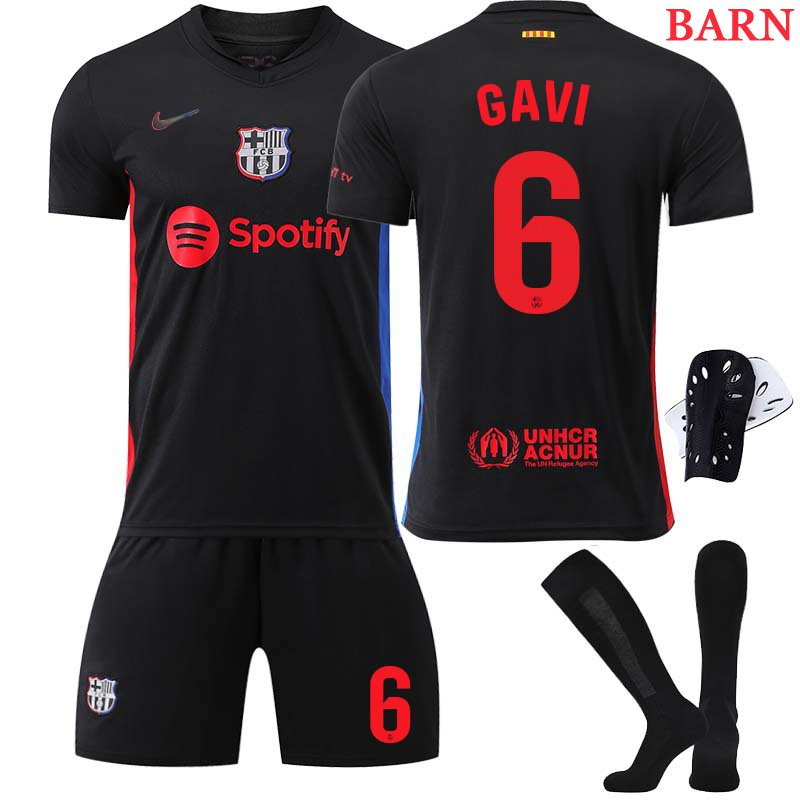 FC Barcelona Gavi 6 Fotballdrakt 24/25 Borte Barn