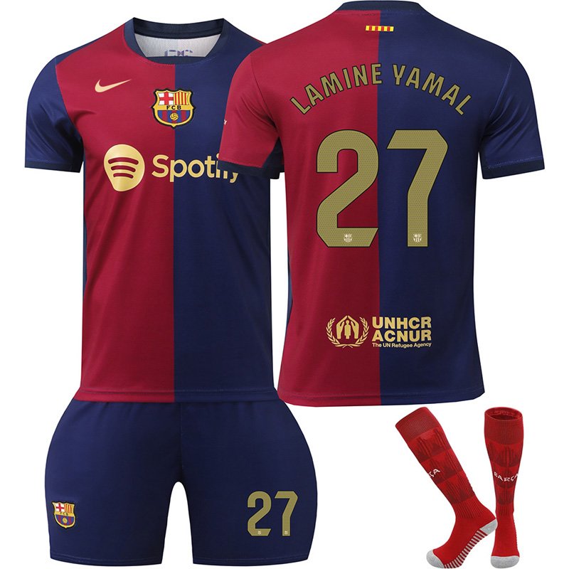 FC Barcelona Hjemmedrakt fra 24-25 sesongen med Lamine Yamal 27 trykk
