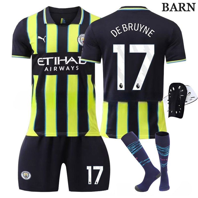 Fotballdrakter Barn Manchester City 24-25 Bortedrakt - De Bruyne 17