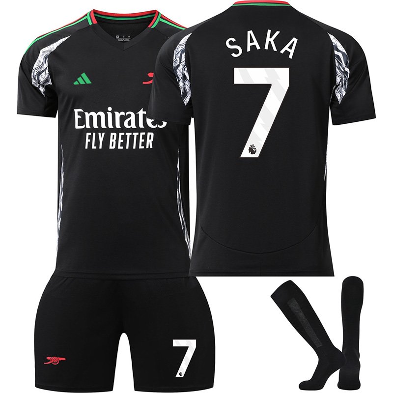 Saka #7 Arsenal FC Bortedrakt 2024-2025 Herre Kortermet + Korte bukser