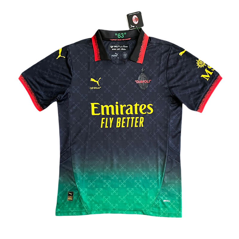 AC Milan x Off-White Fjerdedrakt 2025 Sort Kortermet
