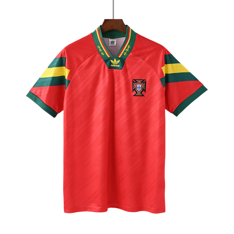 Portugal Retro 1992 Hjemmedrakt Rød Kortermet