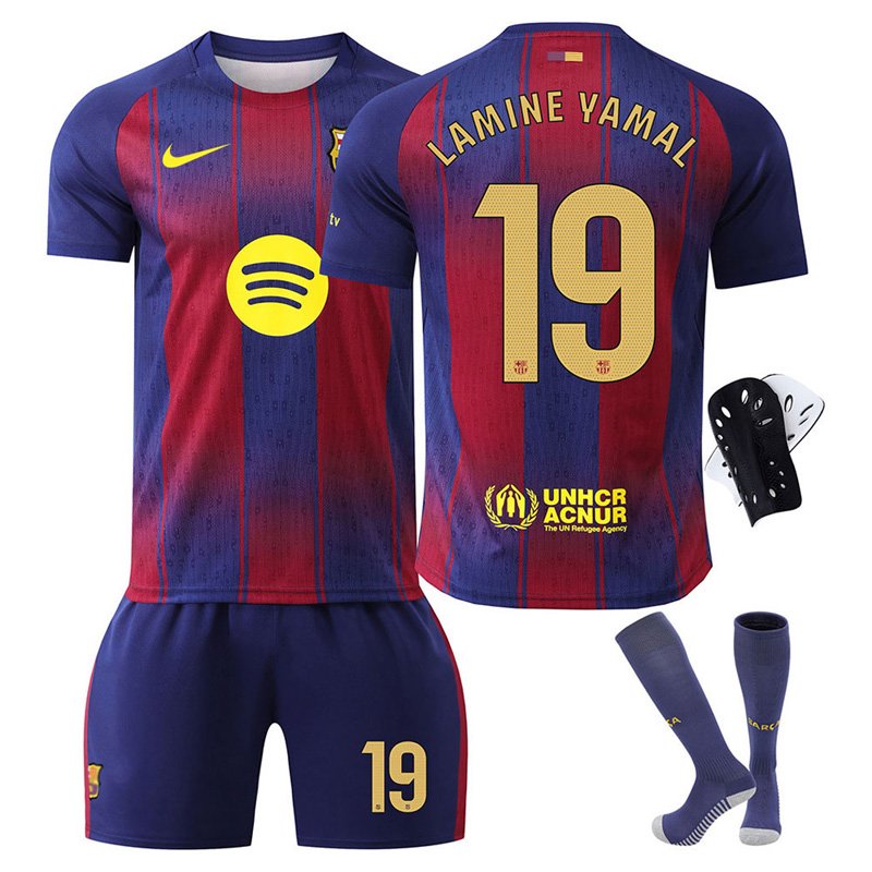 2025/26 FC Barcelona barnedrakt – Hjemmedesign med Lamine Yamal 19 trykk