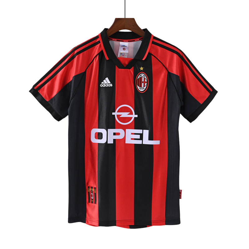 AC Milan 1998/99 hjemmedrakt retro fotballstil
