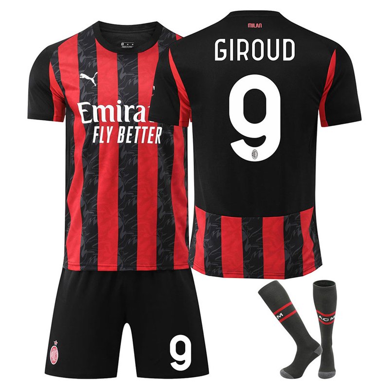 AC Milan 2025/26 Hjemme Draktsett Herre – Giroud 9
