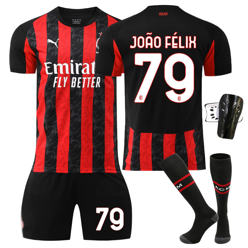 AC Milan 2025-26 Hjemmedrakt med João Félix 79 trykk - Barn