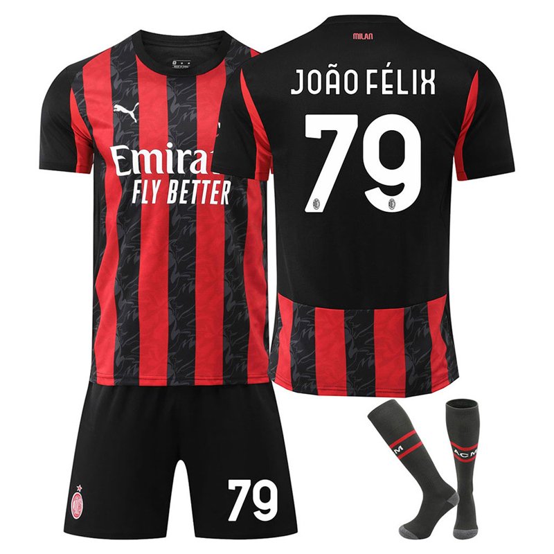 AC Milan Herredrakt 2025/26 Hjemme Fotballdrakter Med Shorts og João Félix 79