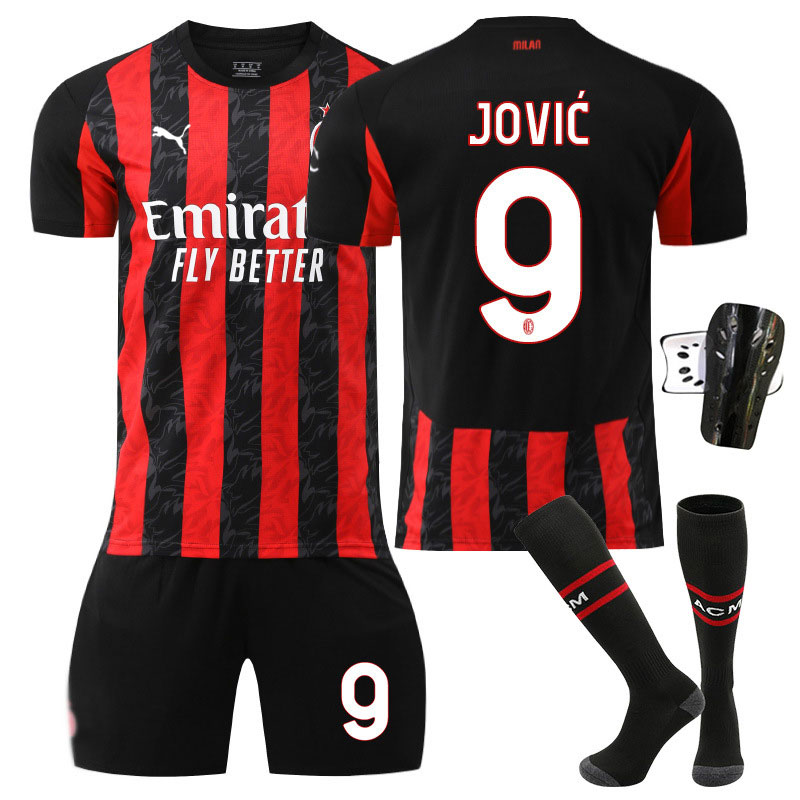 AC Milan hjemme fotballdrakt barn 2025/26 – med Jović 9 og shorts