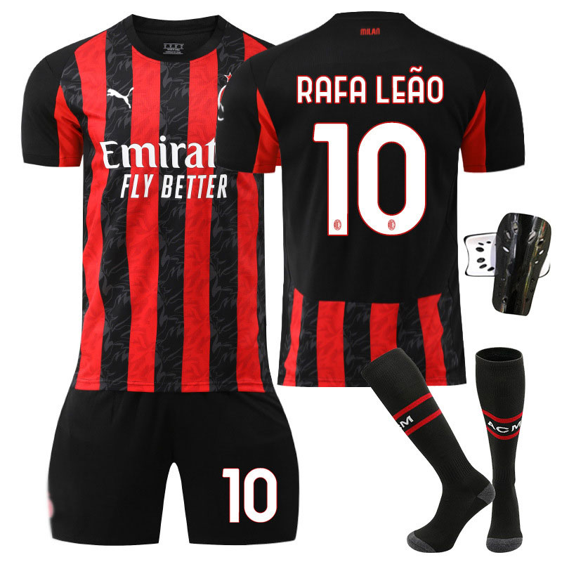 AC Milan hjemmedrakt 2025/26 barn – med Rafa Leão 10 trykk