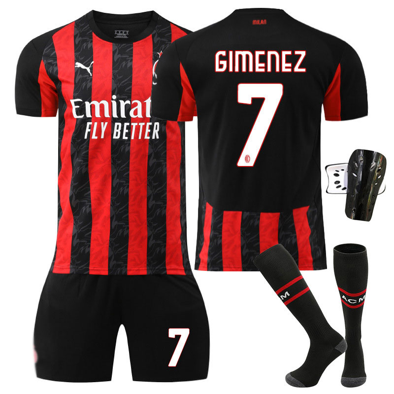 AC Milan hjemmedrakt fra 25-26 sesongen med Giménez 7 trykk for barn