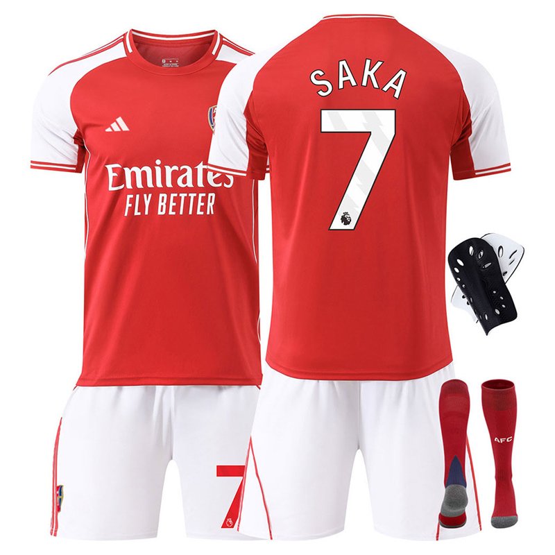 Arsenal FC draktsett barn 2025/26 hjemmedrakt med Saka 7 trykk